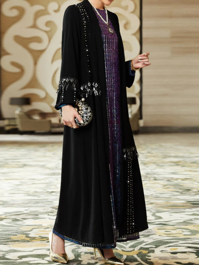 Tassel Sleeve Long Kaftan Abaya Dress - Palm and Thread