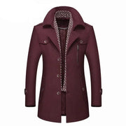 Scarf Collar Cotton-Padded Woolen Coat