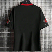 Letter Number Print Round Neck Short Sleeve T-shirt - Palm and Thread