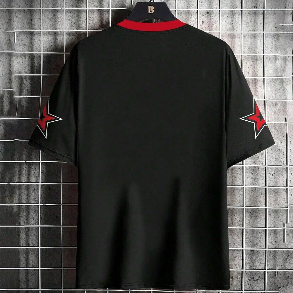 Letter Number Print Round Neck Short Sleeve T-shirt - Palm and Thread
