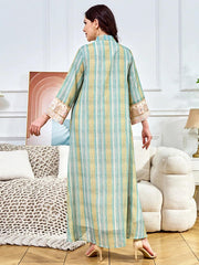 Abaya Sequins Embroidery Moroccan Kaftan Robe - Palm and Thread