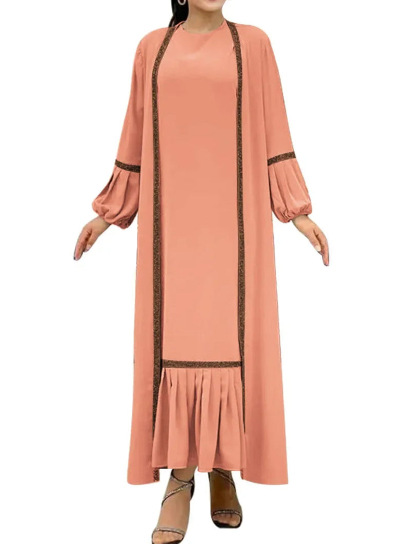 Lantern Sleeve Maxi Long Dress 2 Piece set - Palm and Thread