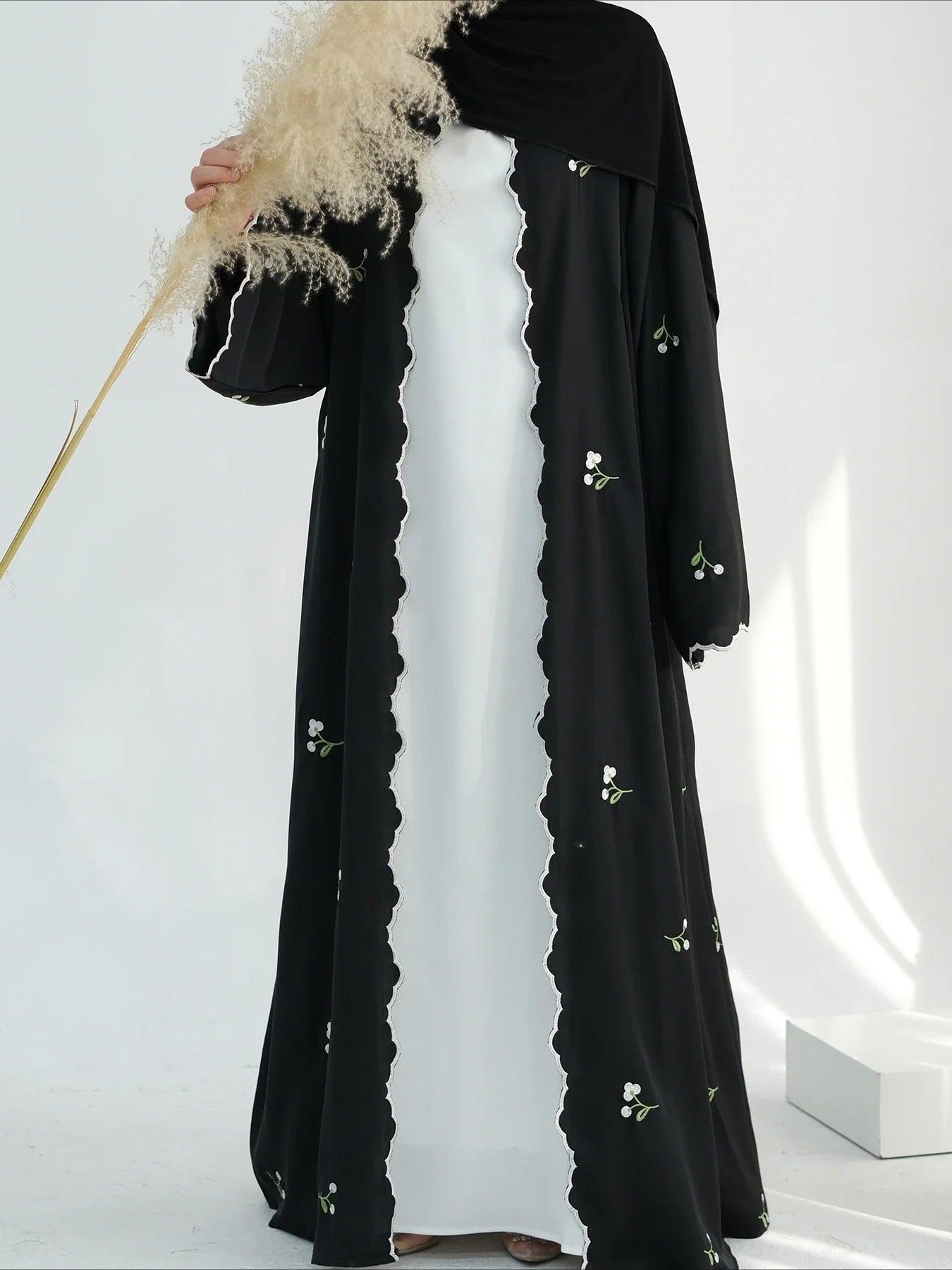 Embroidery Cardigan Abaya Kaftan Vestidos - Palm and Thread