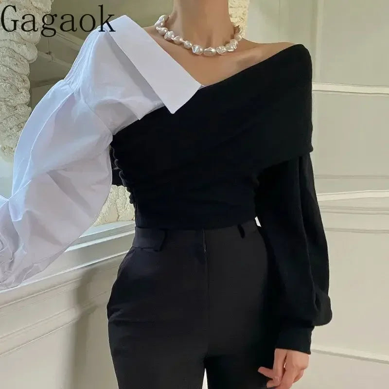 One Line Neck Off Shoulder Top - Palm and Thread