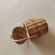 Wicker basket beach natural rattan straw bucket handbag - Palm and Thread