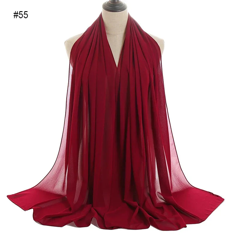 Solid Chiffon Shawl Scarf - Palm and Thread