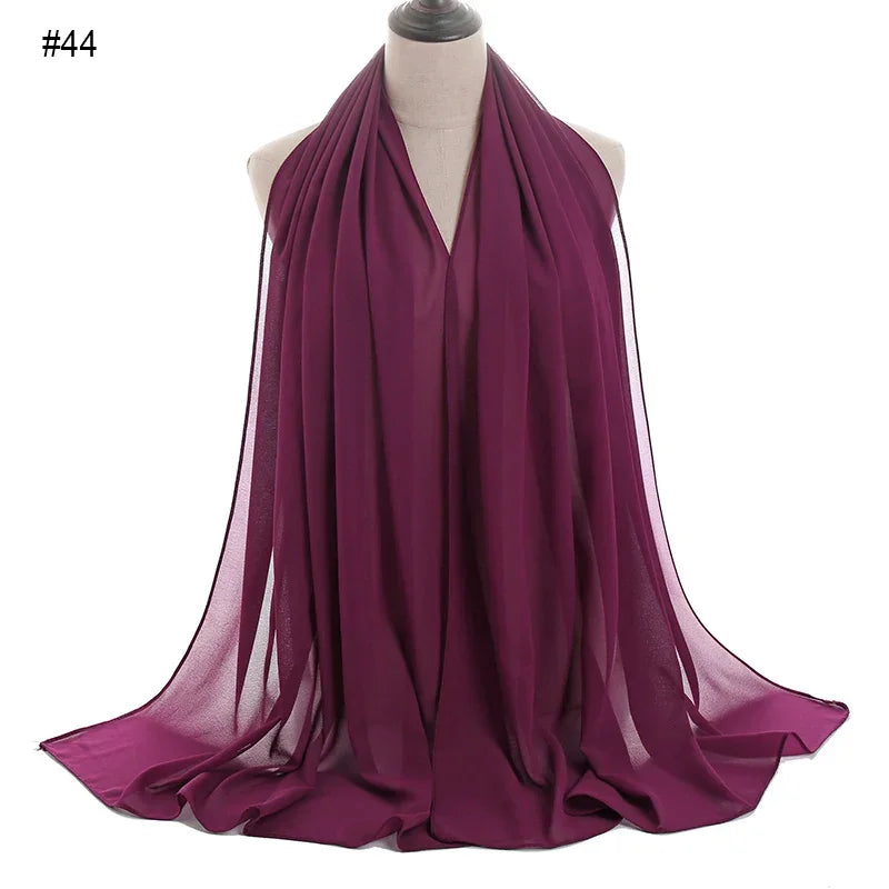Solid Chiffon Shawl Scarf - Palm and Thread