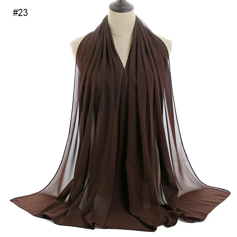 Solid Chiffon Shawl Scarf - Palm and Thread