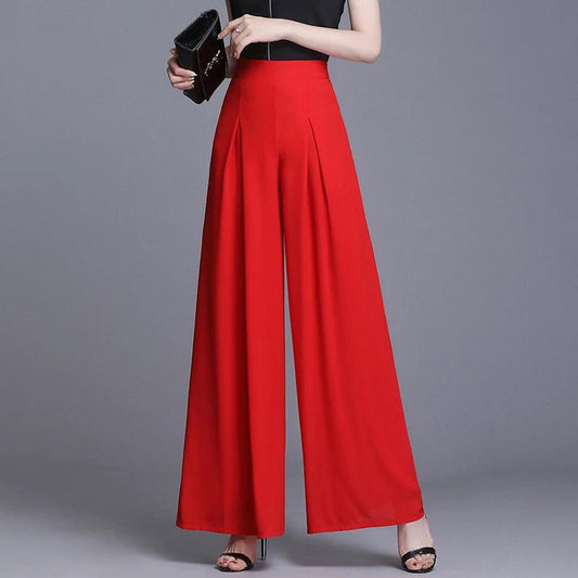 Loose Chiffon Wide Leg High Waist Wide Leg Trouser Pant - Palm and Thread