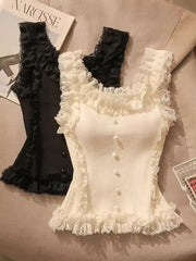 Lace Patchwork Crop Top - Palm and Thread