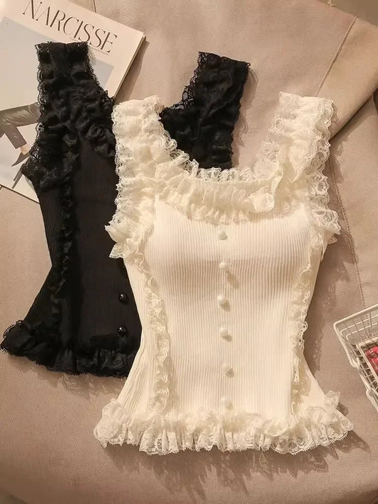Lace Patchwork Crop Top - Palm and Thread