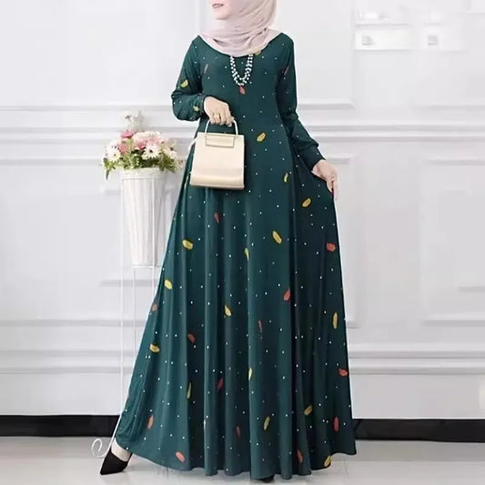 Print Long Dress Abaya - Palm and Thread