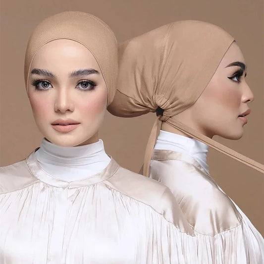 New Soft Turban Hat Inner Hijab Cap - Palm and Thread