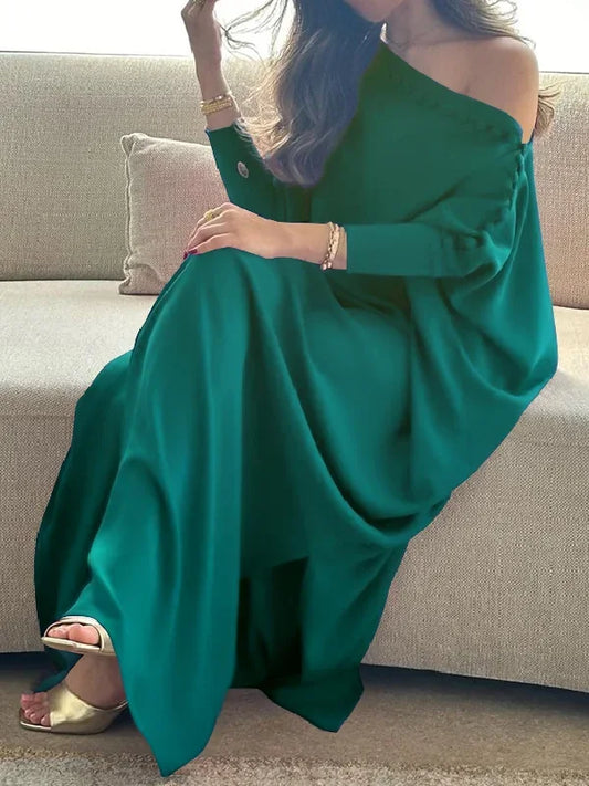 Vintage Solid Color Robe Dress - Palm and Thread