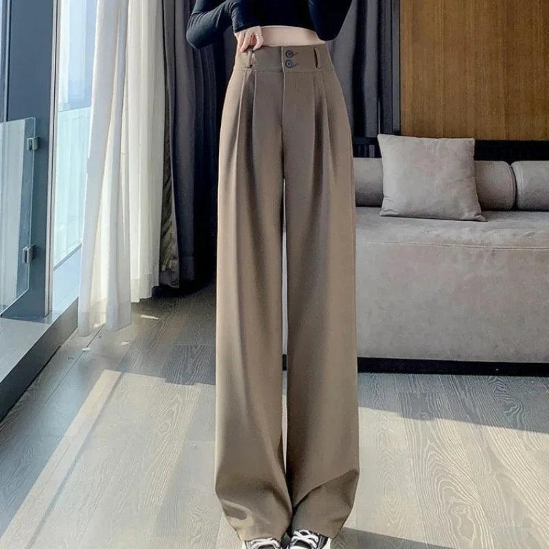 Elegant Wide Leg High Waist Baggy Suit Pant - Palm and Thread