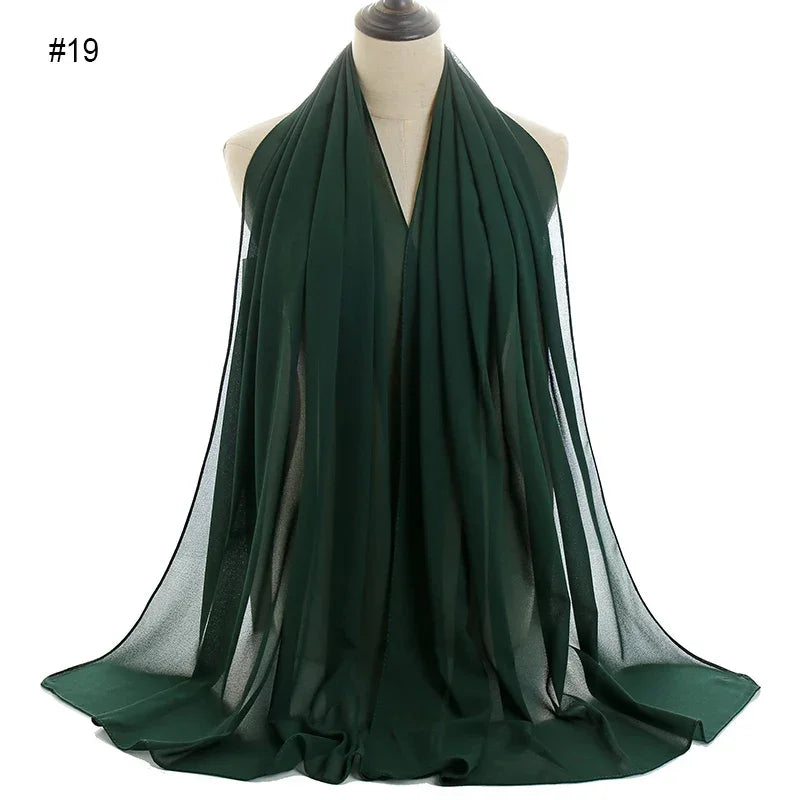 Solid Chiffon Shawl Scarf - Palm and Thread