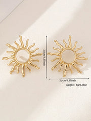 Elegant Sun Flower Stud Earrings 1 Pair - Palm and Thread