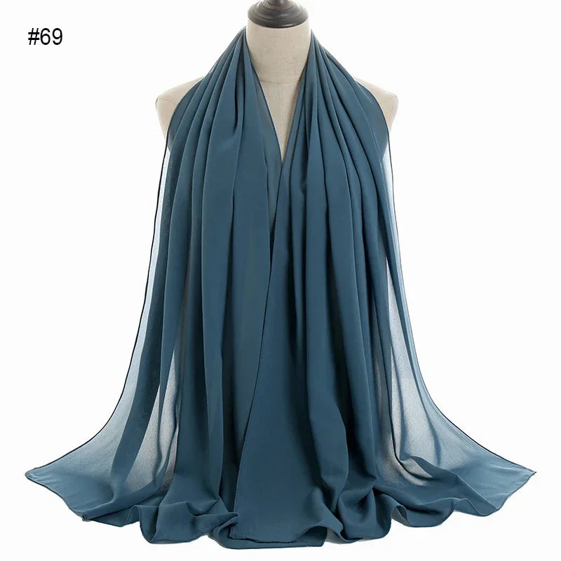 Solid Chiffon Shawl Scarf - Palm and Thread