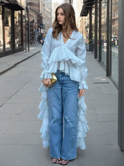 Fashion V-Neck Long Sleeve Shirt - Palm and Thread