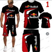 Red Bull Brand 3D Printed T-shirt Shorts Set - Palm and Thread