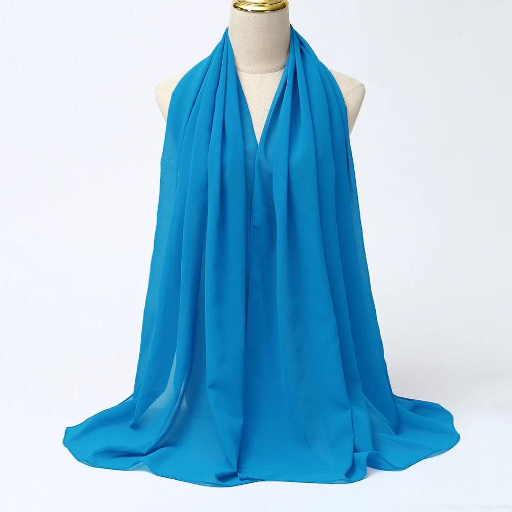 Chiffon Hijab Scarf Long Solid Color Head Wrap - Palm and Thread