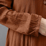 Elegant Linen Ginger Bohemia Layering Vintage Dress - Palm and Thread