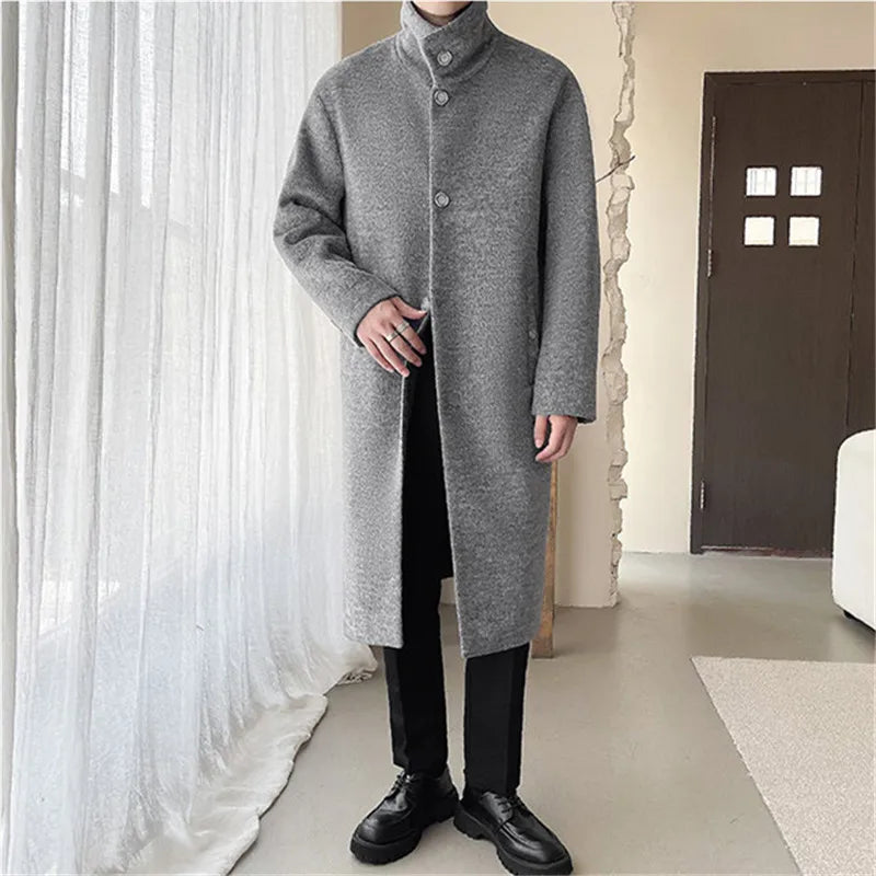 Wool Blend Fashion Long Trench Coat - Palm and Thread