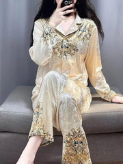Floral Golden Two-Piece Set - Palm and Thread