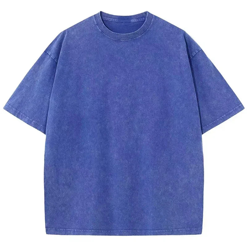 Style Retro Solid Color Short Sleeved T-shirt - Palm and Thread