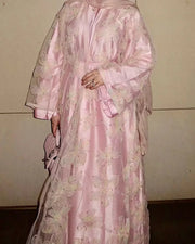 Floral Embroidery Organza Abaya - Palm and Thread