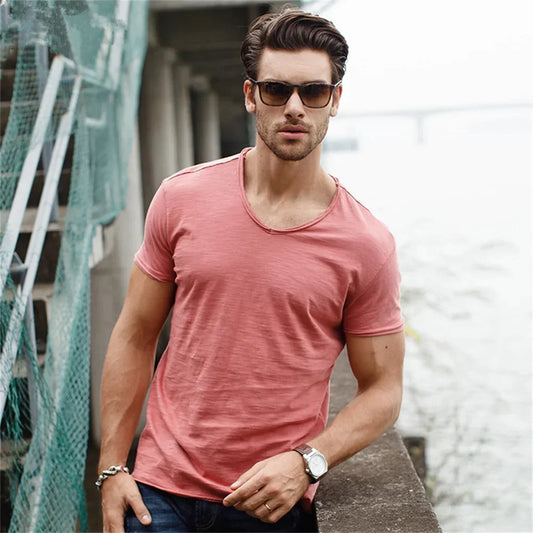 Brand Quality 100% CottonT-shirt V-neck Fashion - Palm and Thread