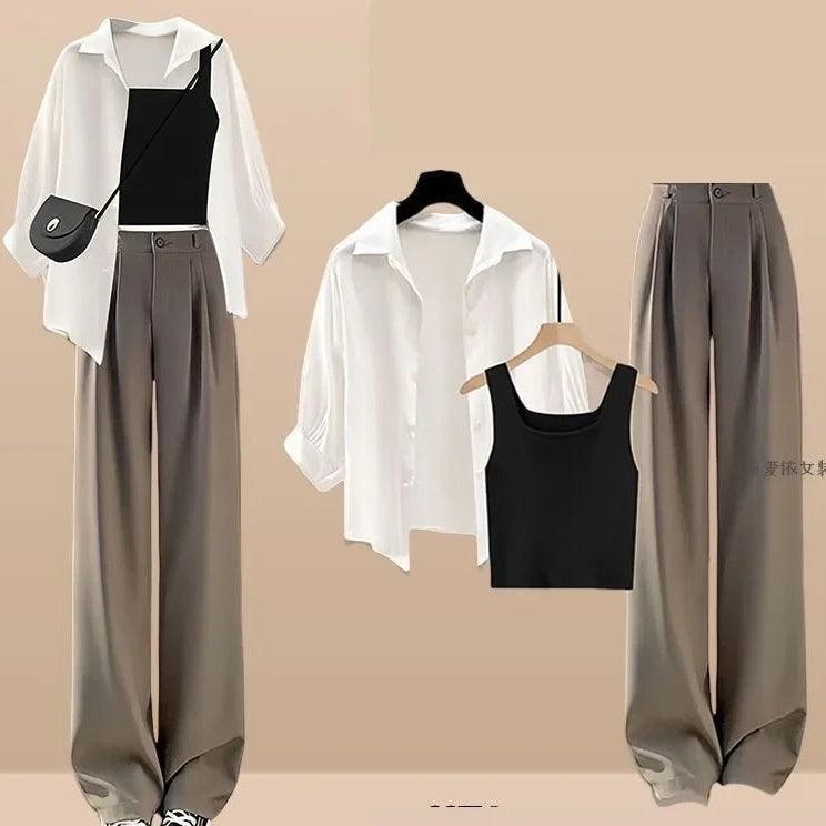 Sunscreen Shirt Vest+ Wide Leg Pant Matching Set - Palm and Thread