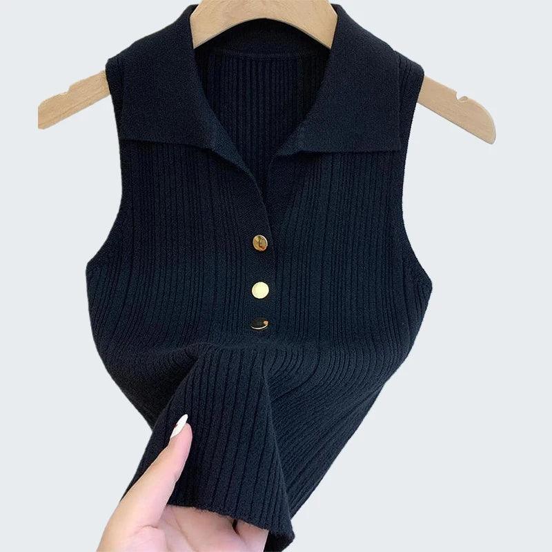 Single-breasted Button Lapel Vest - Palm and Thread