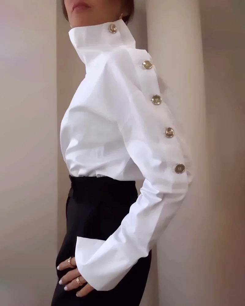 New Fashion Long-sleeve Button Blouse - Palm and Thread