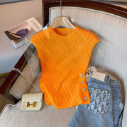 Sleeveless Knitting Short Sleeve T-Shirt - Palm and Thread