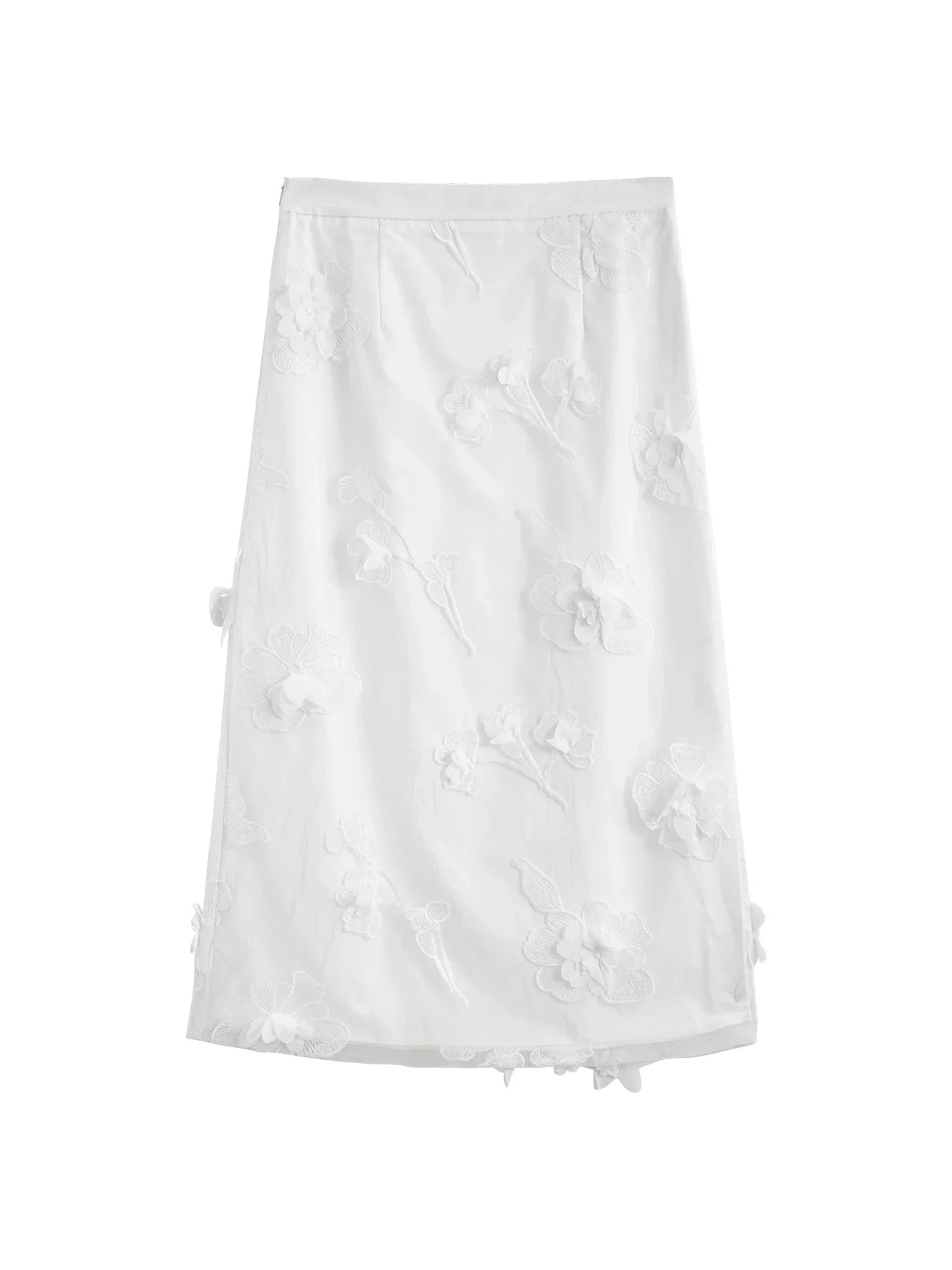Sleeveless Acetate Embroidered Shirt Skirt Set - Palm and Thread