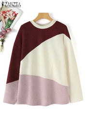 Loose Pullovers Round Neck Top - Palm and Thread