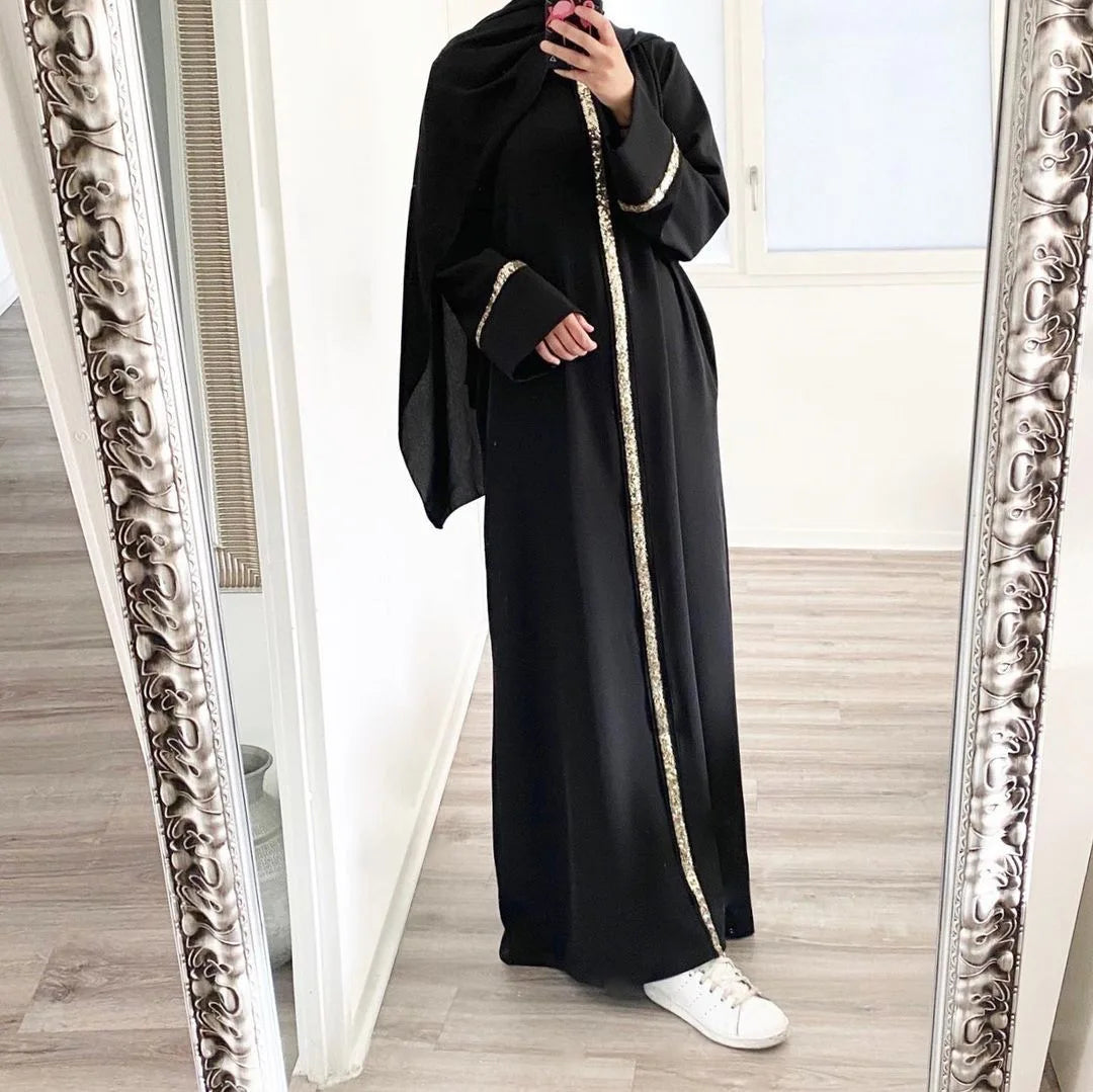 Solid Chiffon Kaftan Abaya - Palm and Thread