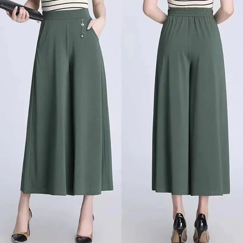 Elastic High Waist Wide Leg Pant - Palm and Thread