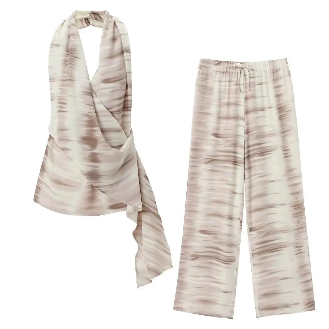 Backless Tie-dye Top + Pant Matching set - Palm and Thread