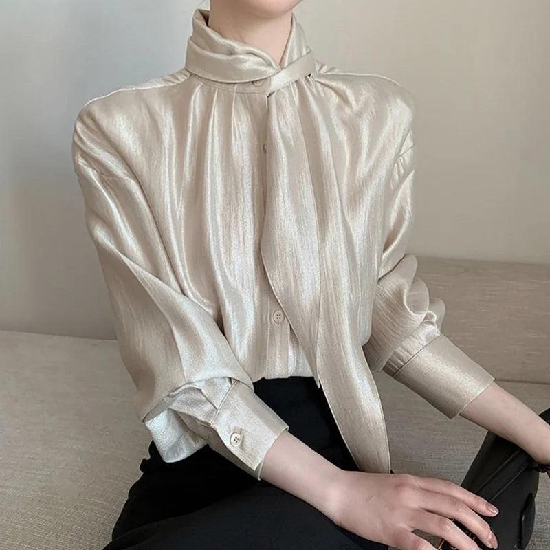 Turtleneck Irregular Blouse - Palm and Thread