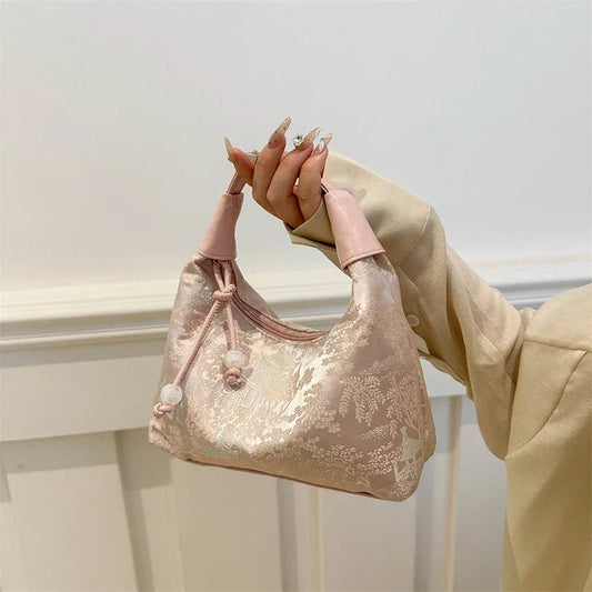 New Style Fine Embroidery Handbag - Palm and Thread