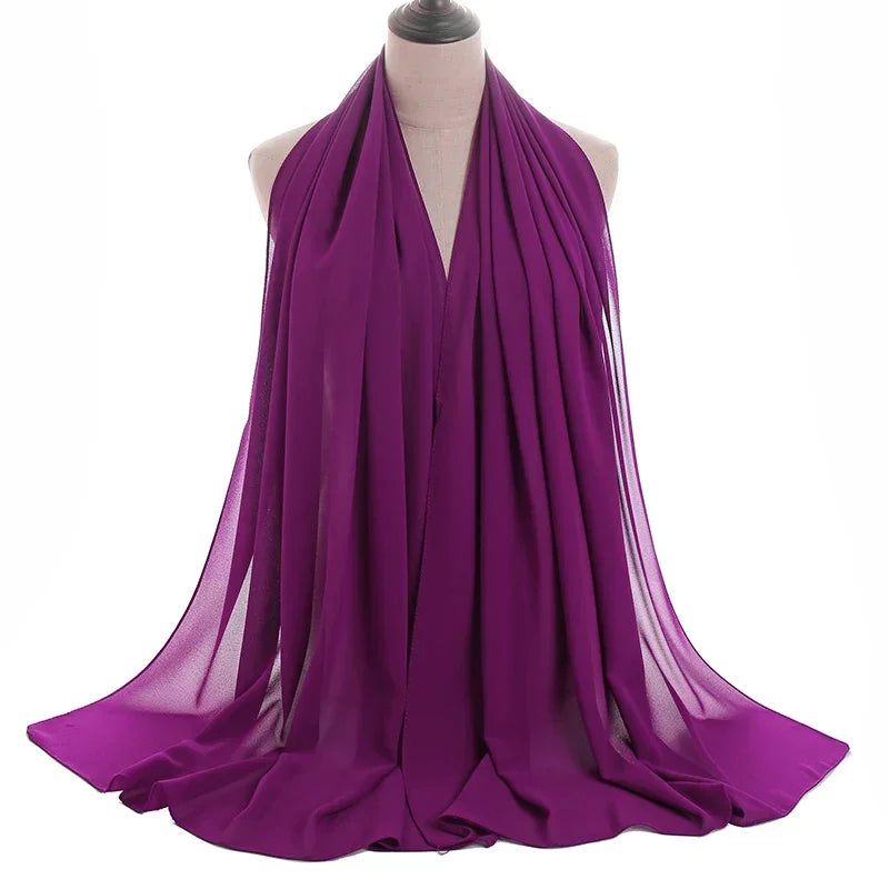 Solid Chiffon Shawl Scarf - Palm and Thread