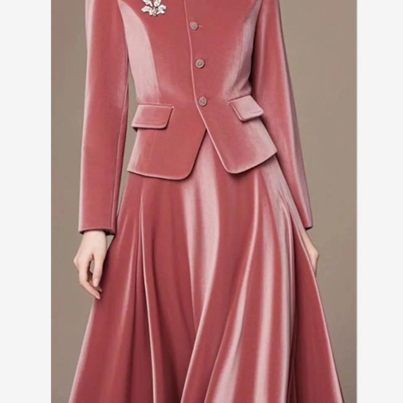 Elegant Single Breasted Jacket + Midi Skirt Suit - Palm and Thread