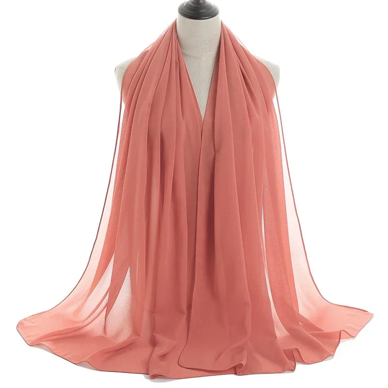 Solid Chiffon Shawl Scarf - Palm and Thread