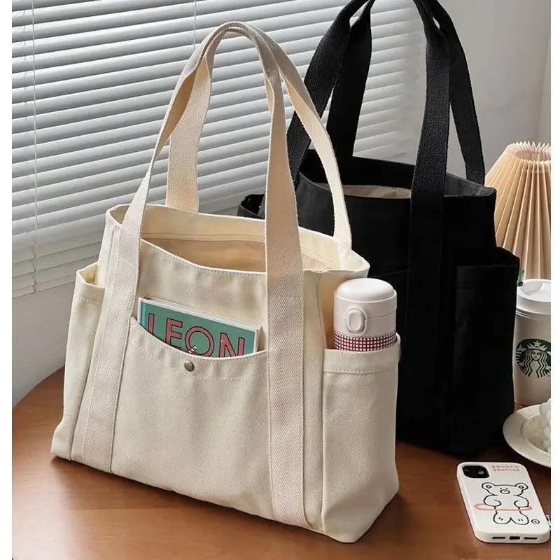 Large Capacity Canvas Tote Shoulder Bag - Palm and Thread