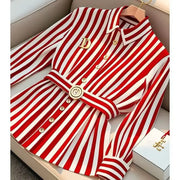 French High-end Red Stripe Blouse - Palm and Thread