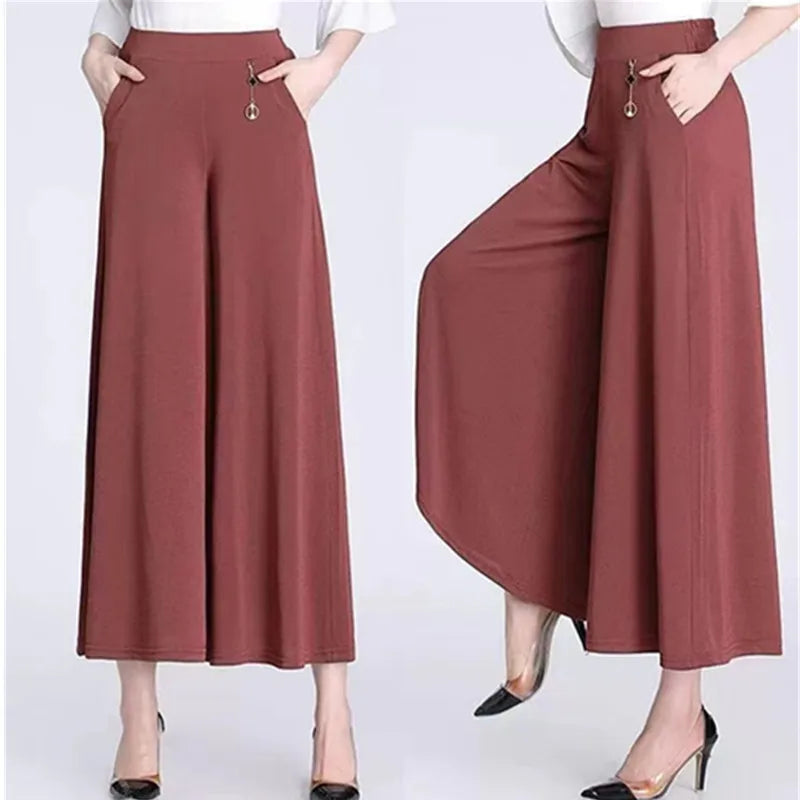 Elastic High Waist Wide Leg Pant - Palm and Thread