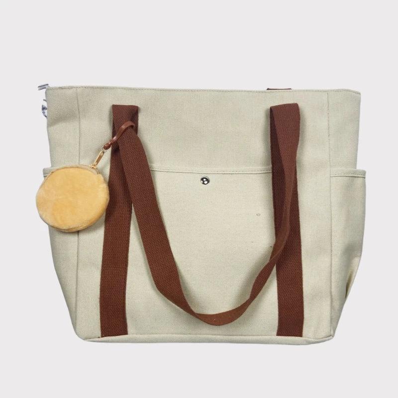 Large Capacity Canvas Tote Shoulder Bag - Palm and Thread