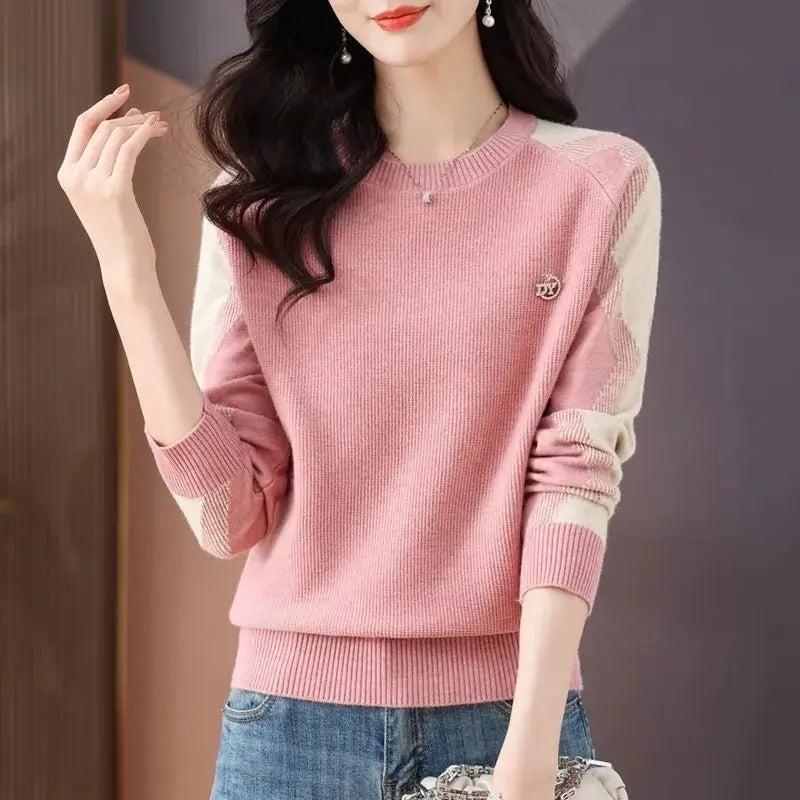 Patchwork Chic Knitted Sweater Top - Palm and Thread